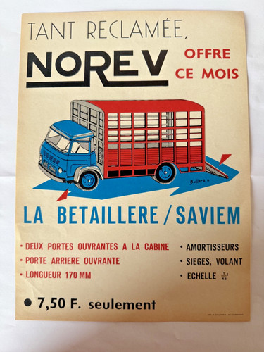 Norev affichette originale - norev,