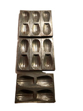 3 Plaques de Moules à Madeleines fer blanc vintage patisserie décoration