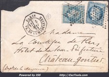 FRANCE N°29B+60A SUR LETTRE