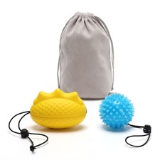 Lot de 2 balles de massage pour les doigts et la main souple + hérisson pour ...