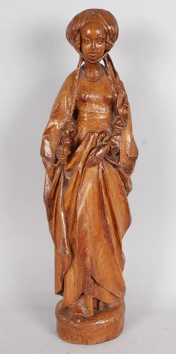 Sculpture statue bois chêne