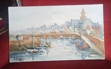 Peinture huile sur toile Honfleur etienne bellan