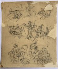 Dessin Ancien Original Francisque Poulbot (1879-1946) Illustrations Peintre