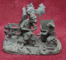 rare magnifique ancien régule scène galante singe a lunette très fin détail XIX