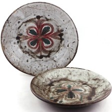 2 ASSIETTES Céramique JEAN DERVAL Vintage VALLAURIS 50 picasso/picault/capron...