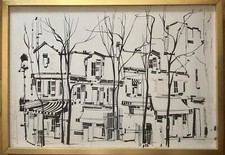 Paris Montmartre, la place Dutertre - Georges Damin - Technique mixte