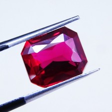 Pierre précieuse en vrac certifiée 6,05 ct rubis rouge naturel taillé radiant