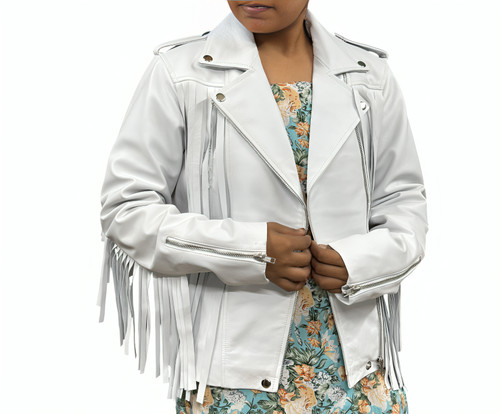 Veste cuir franges - en, style