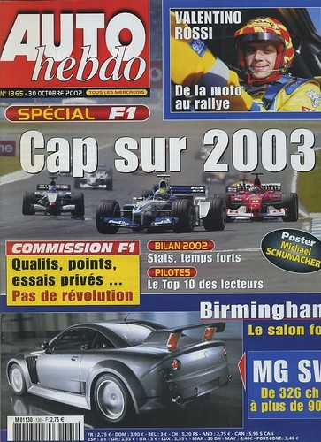AUTO HEBDO n°1365 30/10/2002
