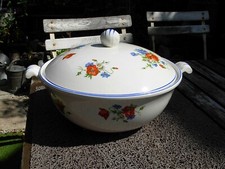 BELLE SOUPIERE ANCIENNNE FLEUR DES CHAMPS COQUELICOT & BLEUET signé SALINS