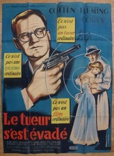 LE TUEUR S'EST EVADE Joseph Cotten 1956 Affiche Originale A. Bertrand 120x160