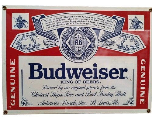 Plaque émaillée budweiser - émaillée,