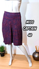 Miss Captain Taille 40 Neuf Superbe jupe bordeaux bleu viscose