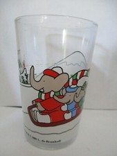 VERRE A  MOUTARDE "  BABAR  A LA NEIGE 1991
