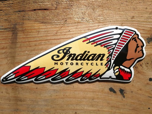 Plaque émaillée moto indian - plaque,