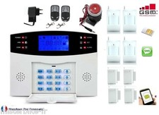 Kit Alarme de Maison téléphonique GSM SIM sans fil 4 zones 4 D + 4 O