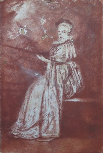 Ancienne dessin sanguine - À,