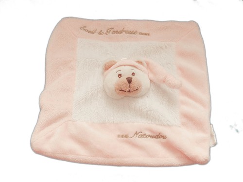 Doudou plat ours - ours, blanc