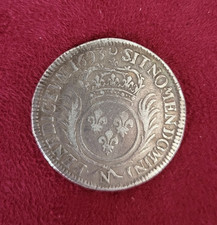 MONNAIE ROYALE ARGENT - 1/2 ECU aux PALMES LOUIS XIV 1693 N - MEDAILLES PIECES