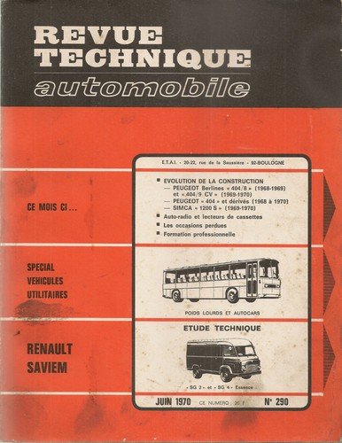 Revue technique automobile 290 - revue,