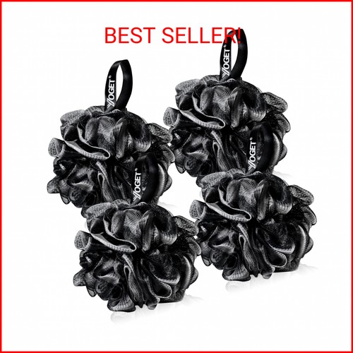 Charcoal bath loofah sponge 4 - charcoal,
