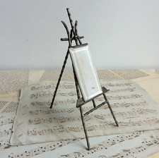 Ancien Cadre Chevalet en Métal façon Bambou Verre Biseauté Napoleon III XIXème