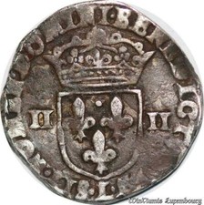 C1262 Rare France 1/4 ecu Henri IV 1604 L Bayonne Argent ->Faire offre