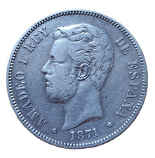 Espagne - 5 Pesetas Amede Ier
