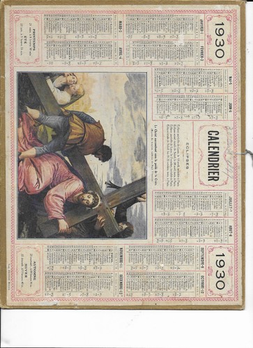 Calendrier postes 1930 le - ,