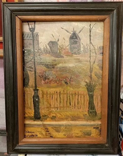 Tableau ancien huile paysage - tableau,