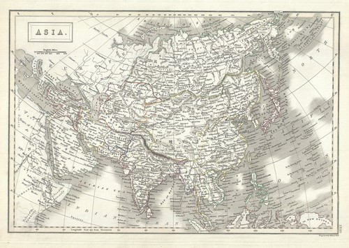 1844 black map asia - black, of