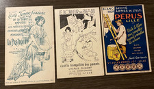 LILLE - 3 MAGNIFIQUES CARTES POSTALES PUBLICITAIRES