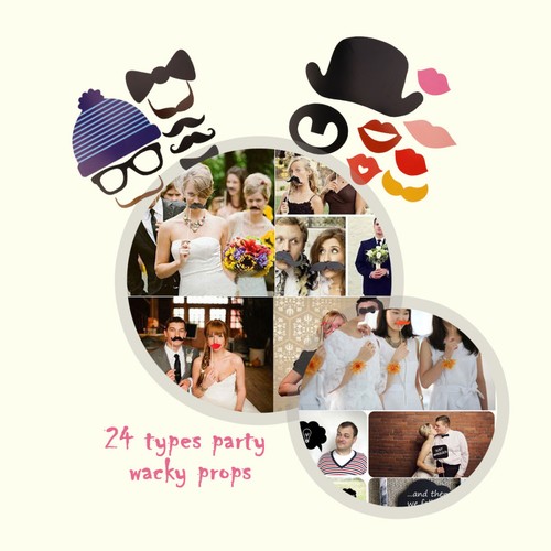 24pcs photo booth grand - 24pcs, cadre