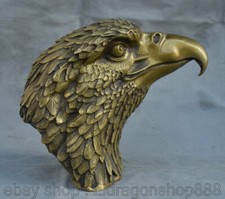 9,6 "Vieux Chinois Feng Shui En Cuivre Aigle Faucon Oiseau Tête Statue Sculpture