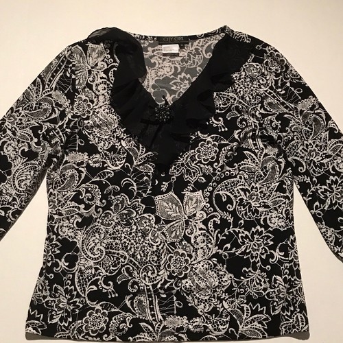 City girls blouse black white - girls,