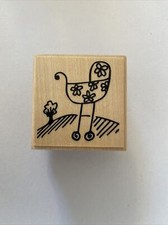 Tampon Aladine C Bois thème Naissance, Bébé, Enfant « Landau »