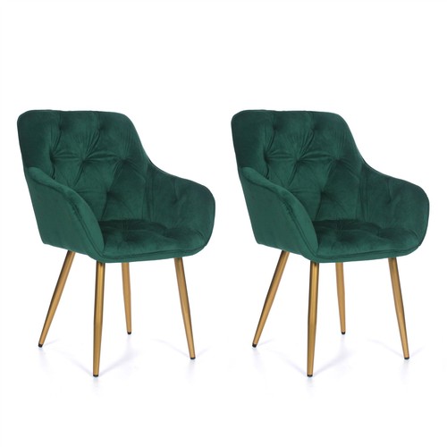 Velours vert dîner chaises - vert,