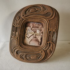 Cadre Vintage En Résine Décor Sculpture Natif Américain