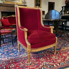 Bergère en bois doré de