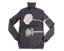 Sweat-shirt noir à col tortue