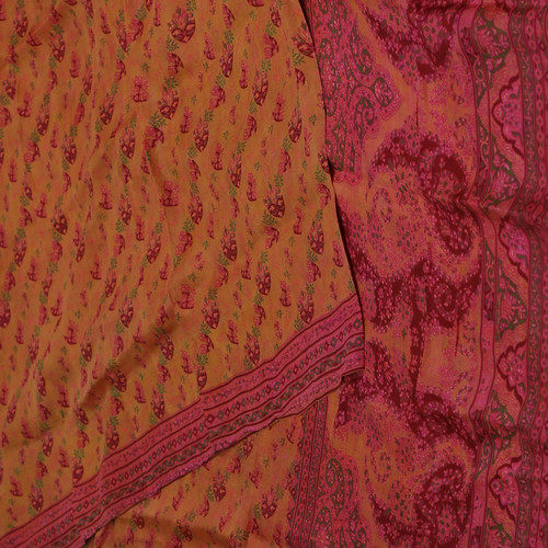 Sari vintage jaune moutarde - vintage,