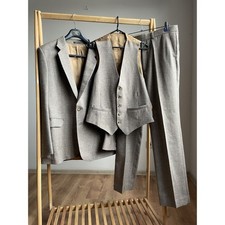 Costume Burton vintage années 60 70 3 pièces en tweed poitrine taille 40