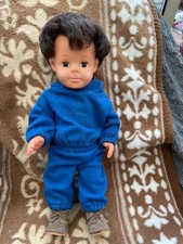 POUPEE  POUPON MICHEL MODES ET TRAVAUX  CHEVEUX NOIRS ancien baigneur de 36 cm