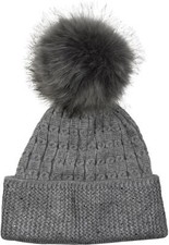 Bonnet à pompon doux et à mailles fines, strass et pompon en fausse fourrure