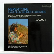 RENE CLEMENCIC repertoire pour les jeunes flutistes HARMONIA MUNDI LP EX++
