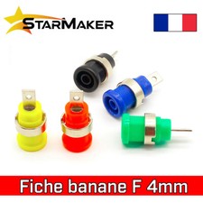 Fiche banane femelle isolée chassis 4mm - Embase 5 couleurs borne Banana plug
