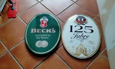 2 Plaques émaillées biére emailschild brauerei Erdinger Beck's