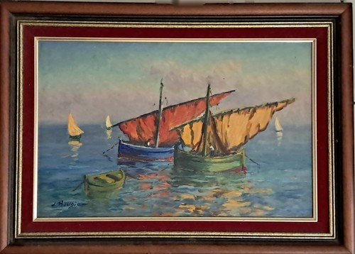 Ancienne peinture huile - ancienne, l'huile-