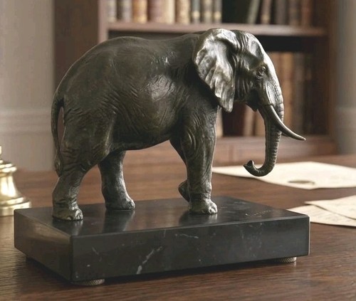 Antique elephant bronze - elephant,