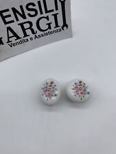 Poignée En Porcelaine Pour Meubles Avec Fleurs Roses Et Bleues - MADE IN ITALY